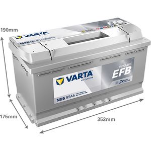 N95 Varta Dynamic EFB Start-Stop Car Battery 12V 95Ah (595500085) Type 019